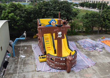 Pirate Ship Design Indoor Blow Up Bouncers , Safety Kids Inflatable Slide